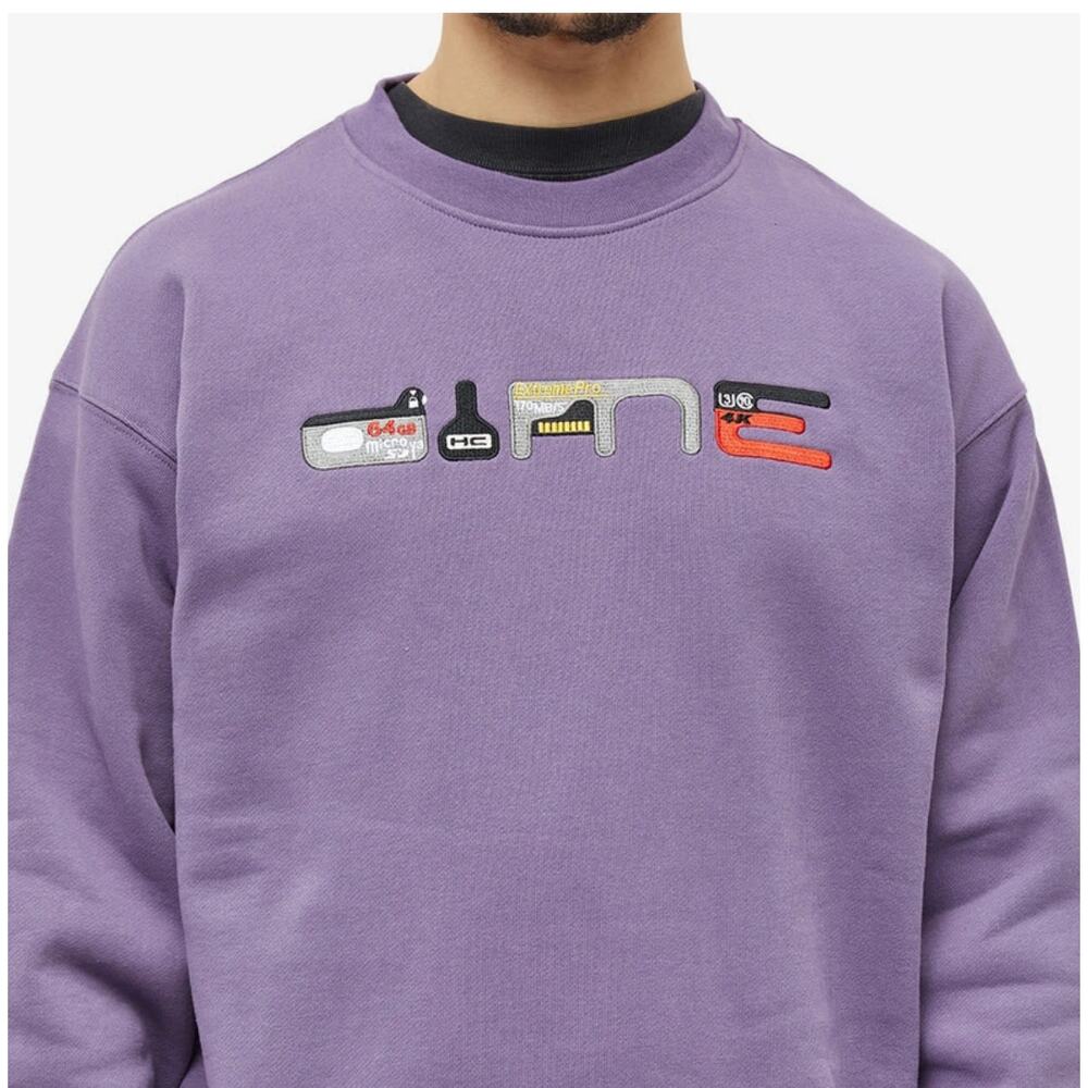 Dime Men's Micro Crew Sweat in Washed Grape